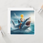 あなたの子供がサメに乗って、私の顔をカードに載せて カード (正面/裏面インサイチュ)