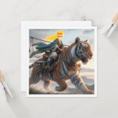 あなたの子供がトラに乗って、私の顔をカードに載せて カード (正面/裏面インサイチュ)