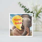 あなたの子供が象を抱っこ、あなたの顔がカードに カード (スタンド正面)