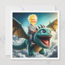 あなたの子供が青いドラゴンに乗って飛んでいる、ドラゴンカード カード