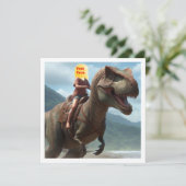 あなたの子供がＴレックスに乗って、私の顔をカードに載せて カード (スタンド正面)