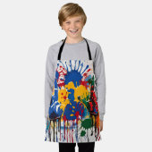 あなたの子供のアートワークは一種のパーソナライズされた1つ エプロン (着用した状態)