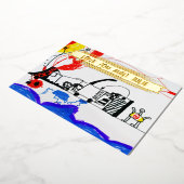 あなたの子供のスケッチ写真を追加かわいいカスタマイズ叔母 箔シーズンカード (回転した状態)