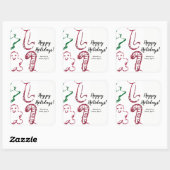 「あなたの子供の作品をここに貼りましょう」, オーダーメイドのクリスマス スクエアシール (シート)