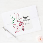 「あなたの子供の作品をここに貼りましょう」, オーダーメイドのクリスマス スクエアシール (封筒)