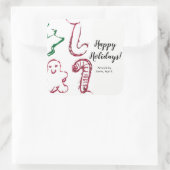 「あなたの子供の作品をここに貼りましょう」, オーダーメイドのクリスマス スクエアシール (バッグ)