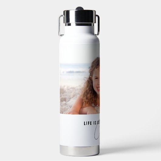 あなたの子供の写真で人生は良い ウォーターボトル (正面)