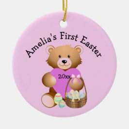 あなたの子供の名前の最初のイースターオーナメント セラミックオーナメント