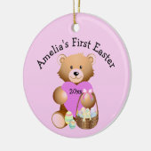 あなたの子供の名前の最初のイースターオーナメント セラミックオーナメント (左)