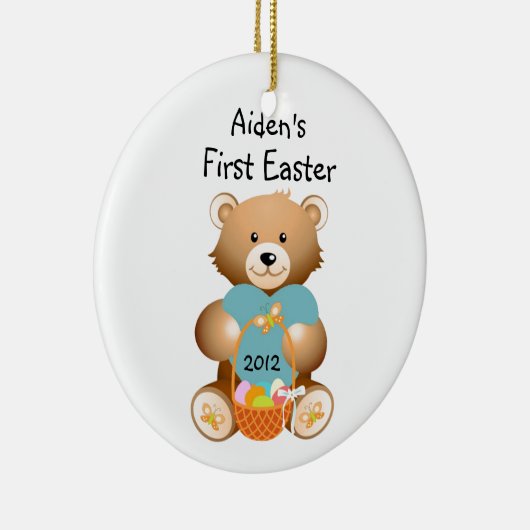あなたの子供の名前の最初のイースターオーナメント セラミックオーナメント (右)