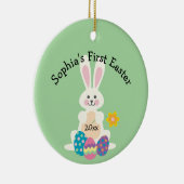 あなたの子供の名前の最初のイースターバニーオーナメント セラミックオーナメント (右)