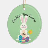 あなたの子供の名前の最初のイースターバニーオーナメント セラミックオーナメント (左)