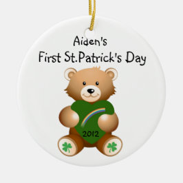 あなたの子供の名前ファーストセントパトリックの日のオーナメント セラミックオーナメント