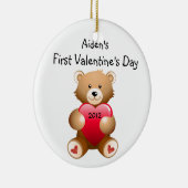 あなたの子供の名前ファーストバレンタインデーオーナメント セラミックオーナメント (右)