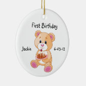 あなたの子供の最初の誕生日テディベアオーナメント セラミックオーナメント (右)