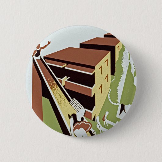 あなたの子供は、これらの低い賃貸住宅が好き 缶バッジ (正面)