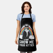 あなたの子猫を見せて Pride LGBTQ レズビアン ゲイ ユーモア エプロン (着用した状態)