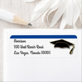 あなたの学校のカラー卒業キャップモノグラムブルー ラベル (インサイチュ)