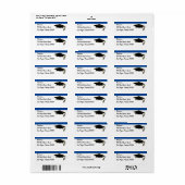 あなたの学校のカラー卒業キャップモノグラムブルー ラベル (フルシート)