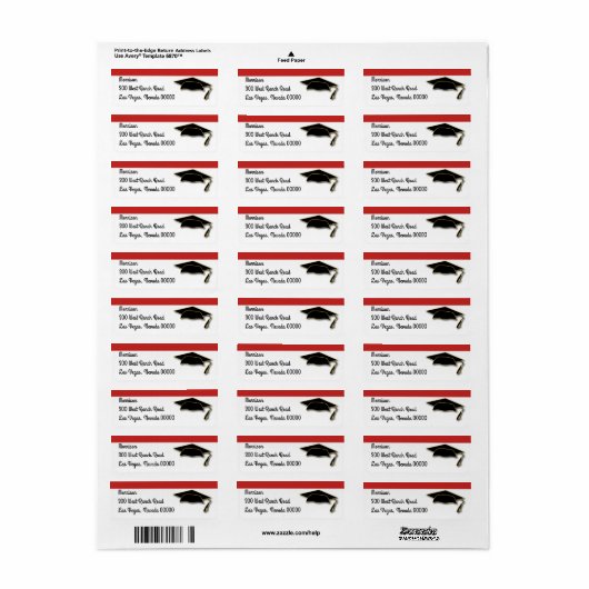 あなたの学校のカラー卒業キャップモノグラム ラベル (フルシート)