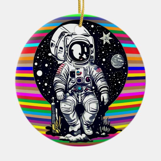 あなたの宇宙の雰囲気を高める:銀河の王族 セラミックオーナメント (正面)