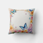 "あなたの宇宙を変換する：美しい蝶クッション クッション (裏面)