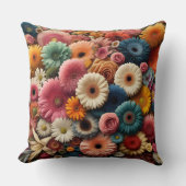 あなたの宇宙カラフルゲルベラデイジーフローラを上げる クッション (正面)