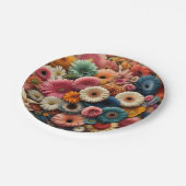 あなたの宇宙カラフルゲルベラデイジーフローラを上げる ペーパープレート (アングル)