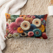 あなたの宇宙カラフルゲルベラデイジーフローラを上げる ランバークッション (ブランケット)