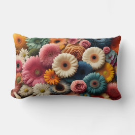 あなたの宇宙カラフルゲルベラデイジーフローラを上げる ランバークッション
