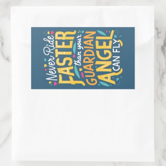 あなたの守護天使が飛べるより速く乗ることはない 長方形シール (バッグ)