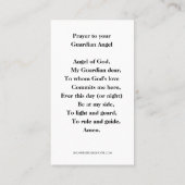 あなたの守護天使の神聖なカードへの宗教的な祈りの言葉 プレイスカード (裏面)