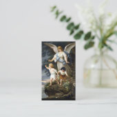 あなたの守護天使の神聖なカードへの宗教的な祈りの言葉 プレイスカード (スタンド正面)