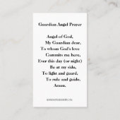 あなたの守護天使の神聖なカードへの宗教的な祈りの言葉 プレイスカード (裏面)