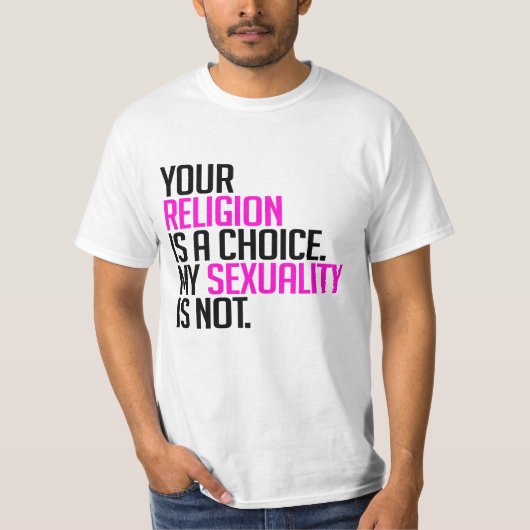 あなたの宗教は選択肢です Tシャツ (正面)