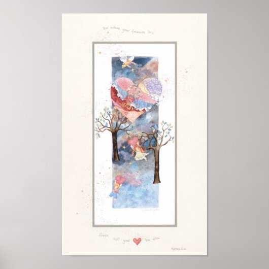 あなたの宝のあるところ 9" x 15" セルフレーム付きプリント ポスター (正面)