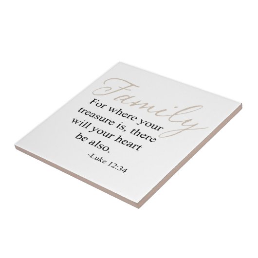 あなたの宝物が家族の引用文どこにのためであるか タイル (側面)