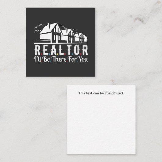 あなたの家のための不動産仲介業者 スクエア名刺 (正面/裏面)