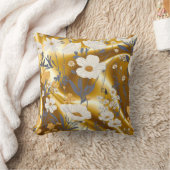 あなたの家のための素晴らしい金ゴールドフローラ枕! クッション (ブランケット)