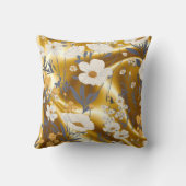 あなたの家のための素晴らしい金ゴールドフローラ枕! クッション (裏面)