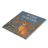 あなたの家は私の家 - スペイン語の猫のユーモア タイル (側面)