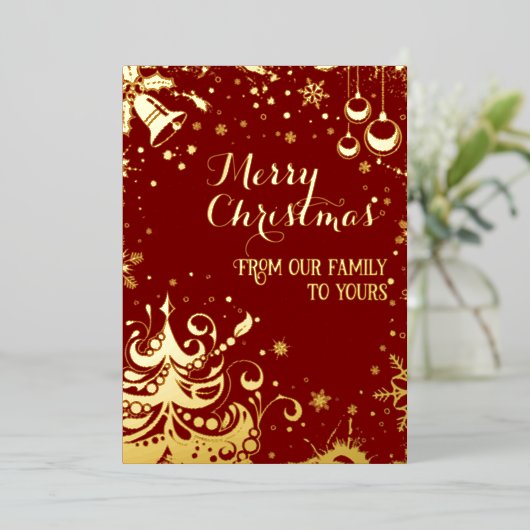 あなたの家族から私たちの家族へ　赤 箔シーズンカード (立ち正面)