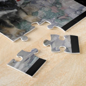 あなたの家族とペットは黒でコラージュ ジグソーパズル (側面)