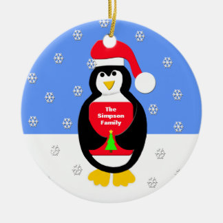 あなたの家族のクリスマスオーナメント – ペンギン セラミックオーナメント