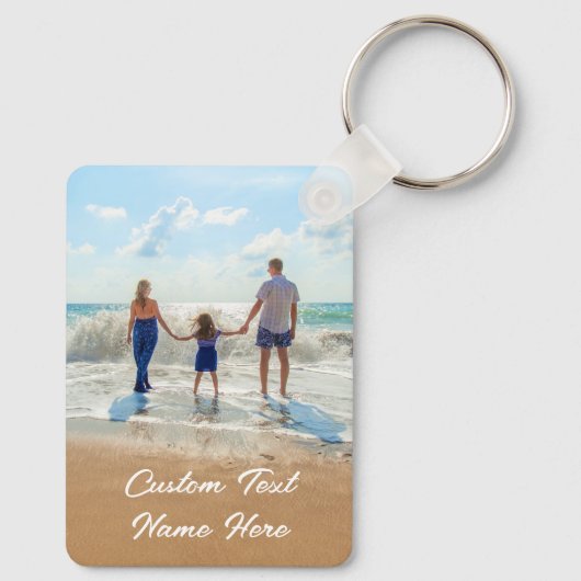 あなたの家族の写真キーチェーンギフトカスタム文字名 キーホルダー (裏面)