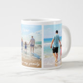 あなたの家族の写真コラージコーヒーマグギフトと文字 ジャンボコーヒーマグカップ (正面右)