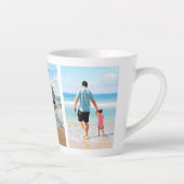 あなたの家族の写真コラージュラテマグカップと文字 カフェラテマグ (右)