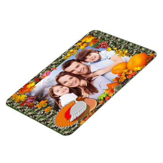 あなたの家族の写真サンクスギビングの七面鳥の磁石 マグネット (左側)