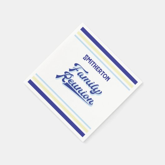 あなたの家族の名前のモノグラムの懇親会 スタンダードカクテルナプキン (角)