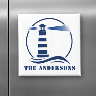 あなたの家族の名前または文字灯台の海波 マグネット